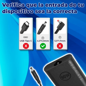 Cargador para Portátil Ele-Gate de 90W, 19.5V, 4.62A, Adaptador de 4.5x3.0mm para Dell - Product Image 4