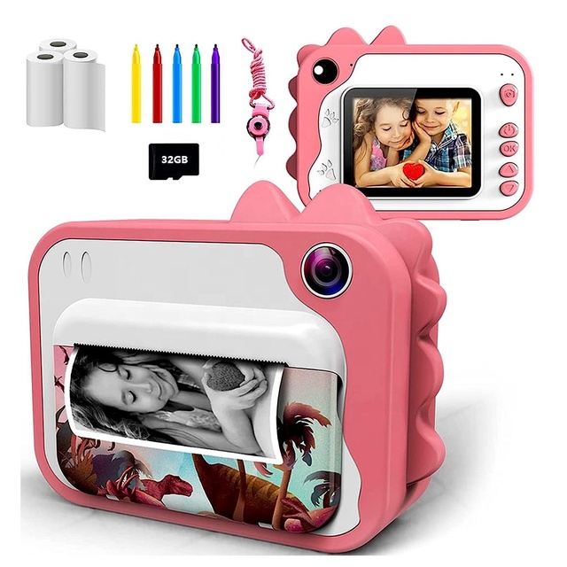 Children Instant Print Camera for Kids 1080p HD Mini Camera With Thermal Photo Paper Rechargeable Digital Camera Children Gifts