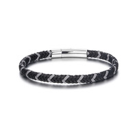 Bracelets en cuir tressé faits à la main pour hommes, vente en gros d'usine, avec fermoir à pression en acier inoxydable, bijoux à breloques tendance pour homme et femme