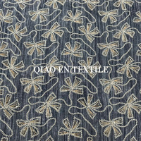 Tissu brodé perlé rétro en brocart tridimensionnel, nouveau style chinois, style national, non élastique, 100 % polyester pour femme
