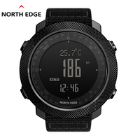 Jam Tangan Digital Olahraga Pria NORTH EDGE, Jam Lari dengan Altimeter, Barometer, Kompas, Tahan Air 50m