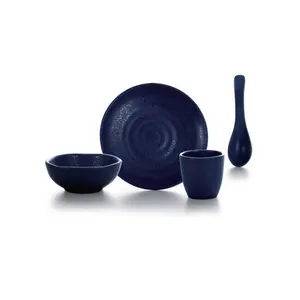 New product 2024 restaurant reusable deep blue melamine nordic dinnerware