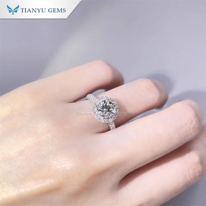 Tianyu Gems Custom 14K 18K Oro blanco Anillo de compromiso CVD Lab Diamante Anillo de bodas para damas - Product Image 6