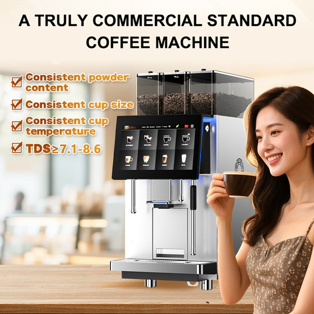 BTB-302 Fully Automatic Electric Coffee Machine 10.1 Touchscreen Commercial Espresso Coffee Machine for Hotel Convenience Store