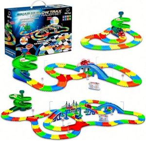 360 Rotating Loop <b>Rainbow</b> Race Track W/ 2 <b>Light</b> up Toy Cars and Ramp Set - Product Image 1