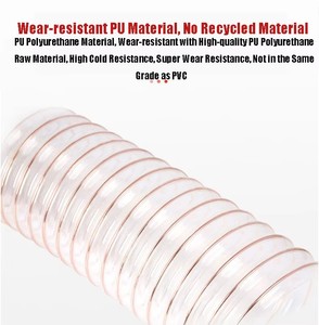 Manguera de Vacío de Poliuretano (PU) con Alambre de Acero Revestido de Cobre, <span class=keywords><strong>Ducto</strong></span> de Ventilación y Extracción Transparente para la Industria de la Madera - Product Image 5