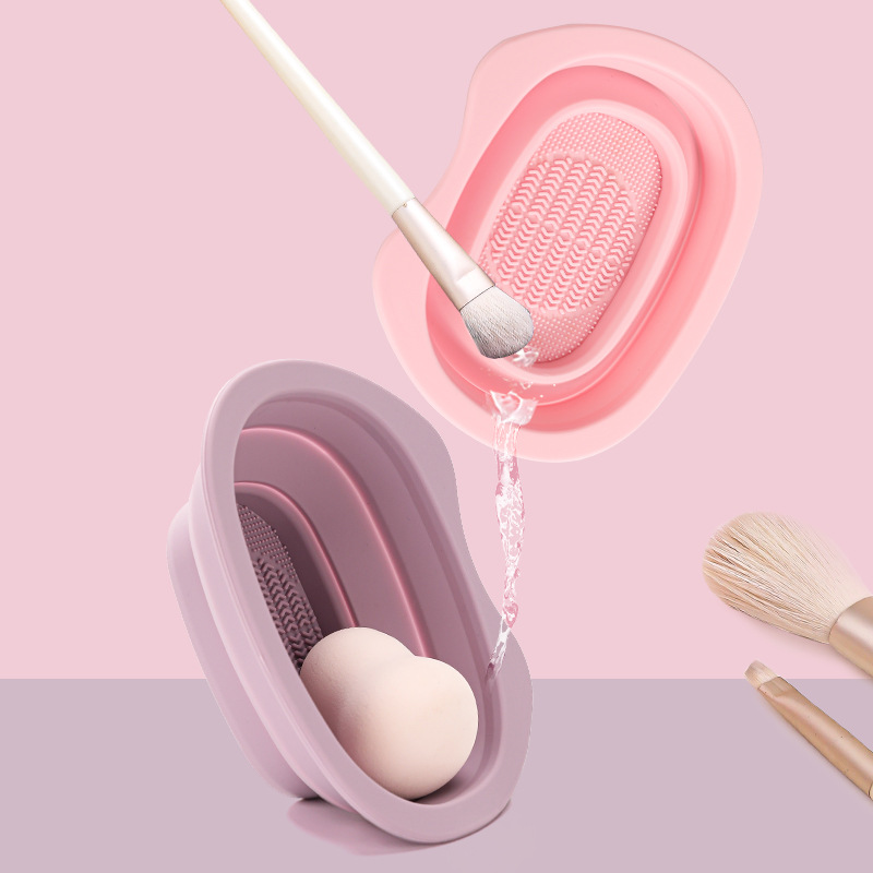 Silicone Makeup Brush Holder Makeup Tool Cleaner Sponge Remover Color From Brush 3 in 1 Dry&wet Makeup Brush Cleaner