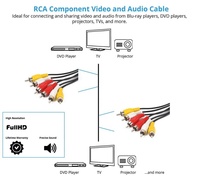 3 RCA Câble Audio Vidéo Composite Cordon AV Plomb pour TV,DVD,VCD et plus