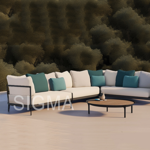 Sigma Popular Outdoor Furniture All-weather Aluminum Sofa Garden Customized Aluminum Sofa Set