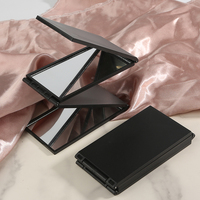 Miroir de maquillage compact pliable 4 voies, portable, rotatif à 360 degrés, pour la maison et le salon
