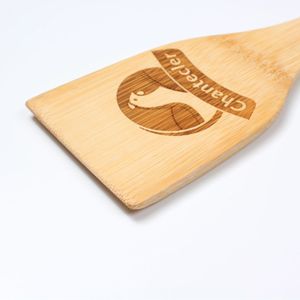 Bamboo Spatula And Spoon Set Laser Engraved Custom Logo Kitchen Utensils <b>Long</b> Handle Non <b>Slip</b> For Cooking - Product Image 3