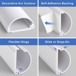 Vente d'usine conduit de câblage en PVC montage facile ferme le couvercle de cordon de câble <span class=keywords><strong>mural</strong></span> en plastique certifié Rohs goulotte de câble de sol en arc - Product Image 5