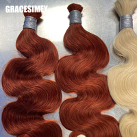 Extensions de cheveux humains vierges bruts non traités du Cambodge, Remy, double trame, double densité aux pointes, pour tresses bohèmes, lots en vrac