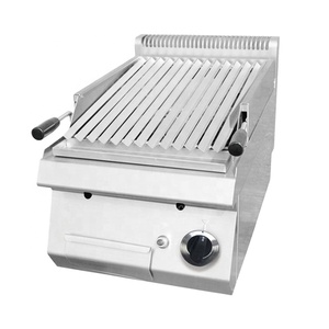 Équipement de cuisine commerciale Grille robuste Bureau Gaz Style lave Rock Grill Acier inoxydable Gaz Teppanyaki Grill - Product Image 1