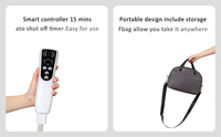 Masseur de jambes et de mollets portable sans fil à batterie lithium, compression d'air, circulation sanguine, chauffage, contrôle de la minuterie, USB