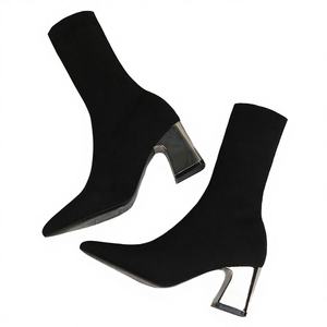 Bottes de neige à talon carré pour femmes, style serpent, à enfiler, bout pointu, vente chaude pour grossistes - Product Image 3