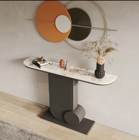 Console d'entrée moderne en marbre, table étroite de luxe léger, présentoir pour hall d'entrée, salon et salle à manger