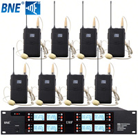 Harga Pabrik Mikrofon Head-mounted 8 Kanal UHF Nirkabel Headworn Mic Headset untuk Mengajar, Membimbing, dan Berbicara