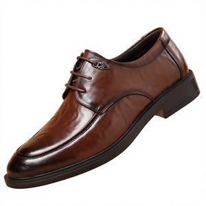 Men's British-Style Solid Breathable <b>Dress</b> Shoes Genuine Leather Comfortable Casual Derby Spring Winter Autumn Lace-Up Commuter - Product Image 5