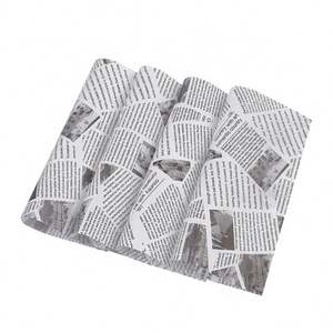 Papel para Envolver Alimentos con Impresión de Periódico Resistente a la Grasa con Logotipo Personalizado, Papel para Sándwiches de Comida Rápida - Product Image 1