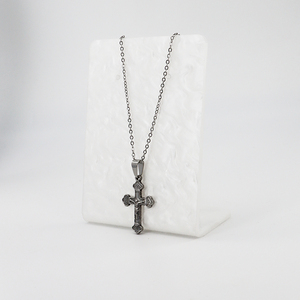 Perhiasan Mode dari Baja Anti Karat Liontin Salib Kalung Unisex Rantai Link Lucu - Product Image 6