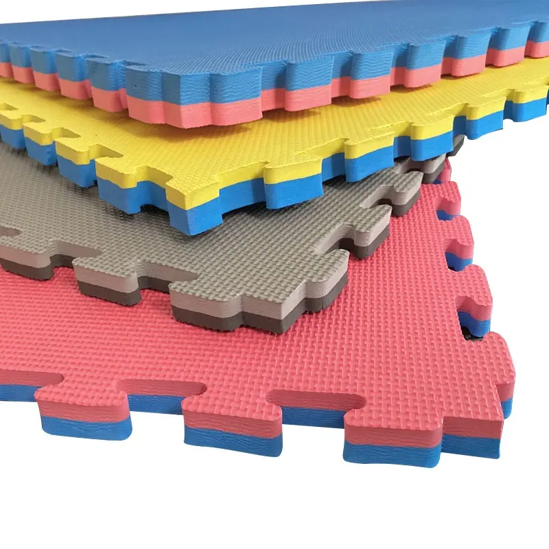 Tapis de sol à emboîtement en mousse Eva pour salle de sport Tapis de sol antidérapant multicolore Puzzle Tatami