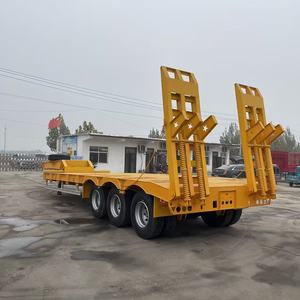 مقطورة شاحنة ذات سطح منخفض للخدمة الشاقة بمحورين أو ثلاثة محاور، حمولة 50-60 طن، جديدة تمامًا لنقل آلات البناء - Product Image 3