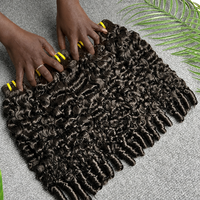 Capelli Umani Ricci Brasiliani a Spirale 100% Vergini, Voluminosi per Extension Ricci, Nero Naturale, Doppia Trama a Macchina, 100g-110g, Permanenti