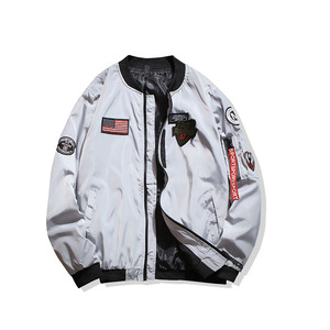 เสื้อแจ็คเก็ตนักบินบอมเบอร์,เสื้อแจ็คเก็ตนักบินบอมเบอร์น้ำหนักเบาลำลองเสื้อโค้ทกันลมสำหรับนักบินเครื่องบินรบ - Product Image 3
