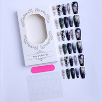 Lot de 30 faux ongles à presser en ABS, style gothique sombre premium, motif hibou d'Halloween, pour salon de manucure, réutilisables