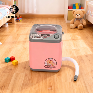 Mini machine à laver en plastique rose pour enfants - Product Image 3
