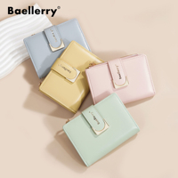 Dompet Kulit Baellerry Custom dengan Banyak Slot Kartu, Billeteras Para Mujer, Dompet Wanita, Tempat Kartu Kredit