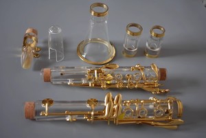 <span class=keywords><strong>Clarinete</strong></span> Sib <span class=keywords><strong>de</strong></span> <span class=keywords><strong>Cristal</strong></span> <span class=keywords><strong>de</strong></span> Alta Calidad con Llaves Doradas y Tubo Transparente con un Hermoso Tono - Product Image 3