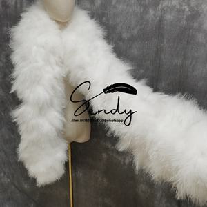 Boa en plumes de marabout blanc épaisses et volumineuses en gros, boa en plumes de marabout de dinde pour accessoires de fête, spectacle, scène, festival, performance - Product Image 2