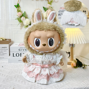 Labubu ตุ๊กตาผ้ากำมะหยี่ไวนิล38ซม. ดีไซน์แบบแอบสแตรกต์สำหรับตกแต่งบ้านสวนของขวัญวันครบรอบความเย็น - Product Image 4
