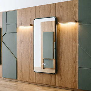 Cabines d'essayage modulaires personnalisées haut <span class=keywords><strong>de</strong></span> gamme, panneaux acoustiques écologiques, miroir numérique intelligent, solutions pour boutiques - Product Image 1