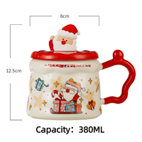 Ensemble de tasses en céramique de Noël avec couvercle, tasse à café pour les fêtes, pour la maison, le bureau, les réceptions et les cadeaux saisonniers