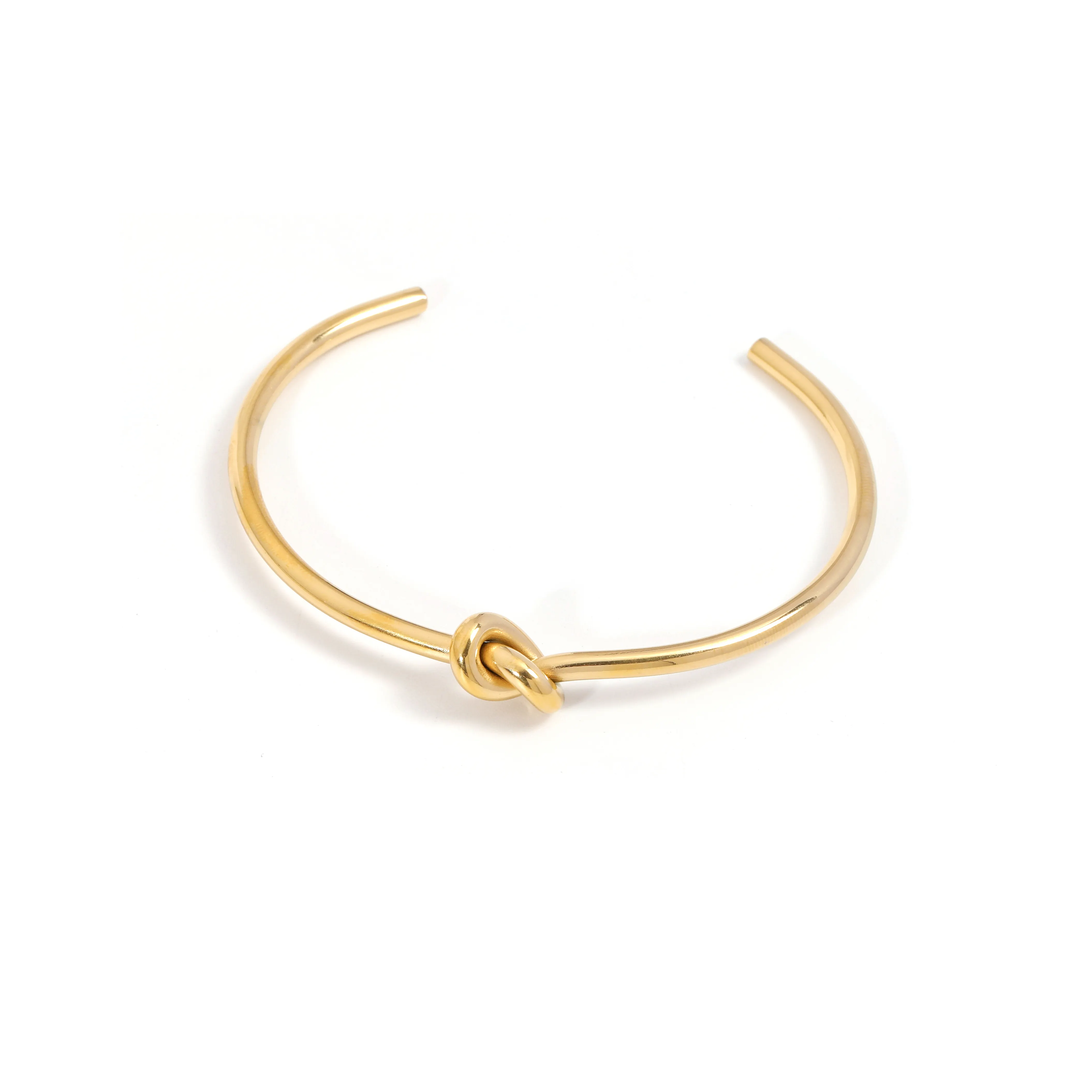 High End Gold Plated Stainless Steel Knot Cuff Bracelet for Women Wholesale Jewelry