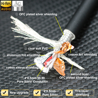 Câble USB YIVO XSSH en argent pur, câble audio USB HiFi à blindage 5 couches, câble d'interconnexion numérique A vers B pour système audio DAC