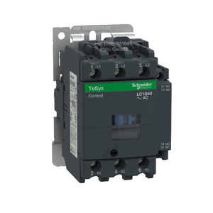 Contacteur d'origine LC1D40Q7, TeSys Deca, 3P(3NO), AC-3/AC-3E =440V, 40A, Bobine AC 380V, Bornes à vis LC1D40Q7C - Product Image 1