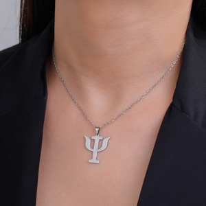 PSI Symbole Collier Lettre Grecque Alphabet Pendentif Psychologie Psychiatrie Signe Médical Bijoux En Acier Inoxydable En Gros - Product Image 2