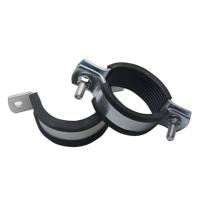 Collier de serrage métrique anti-vibration avec revêtement en caoutchouc, en acier galvanisé à chaud, 20-114 mm, DIN, pour conduites de CVC et de lutte contre l'incendie, personnalisable OEM