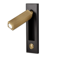 Lampe murale de lecture LED à bras articulé orientable 3W, réglable, rotative, avec interrupteur, pliable, encastrée, pour lit d'hôtel