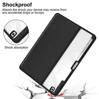 Étui de protection transparent en TPU YI Shenxing avec support pour tablette iPad 10,2 pouces 7e/8e/9e génération, housse pliable polyvalente avec emplacement pour stylet 26,3x21cm