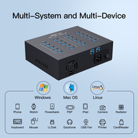 Sipolar - Adaptador de Corriente Industrial de Alta Calidad A-213P Integrado de 100-240 V y 110 W, Hub USB 3.0 de Alta Velocidad de 5 Gbps con 20 Puertos