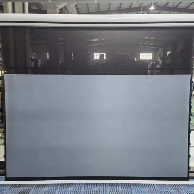 Customize 16/9 150Inch T-prism SBSP 4K ALR Fabric Electronic Motorized Tab-tension Pull-Down Projection Screen Cinema