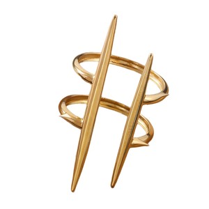 Anillo Abierto de Acero Inoxidable con Diseño Geométrico, Tendencia de Moda Transfronteriza, Acabado Premium Galvanizado Resistente a la Decoloración - Product Image 5