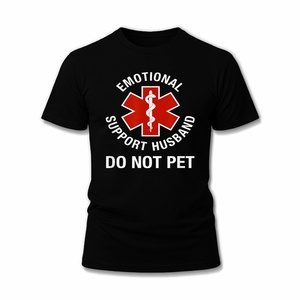 Emotional Support Husband Do Not Pet T-Shirt Funny Husband from <b>Wife</b> Couples Tees Father's Day Tshirt for Men - Product Image 1