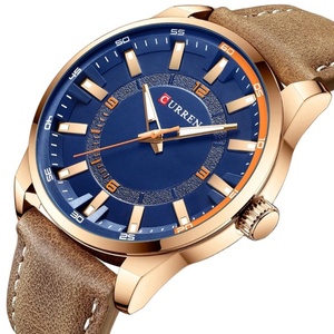 2022 New Arrival curren 8390 Brand Custom logo Simple <b>Automatic</b> Watches Men Wrist Watch Leather Straps 3atm Quartz Watches - Product Image 1
