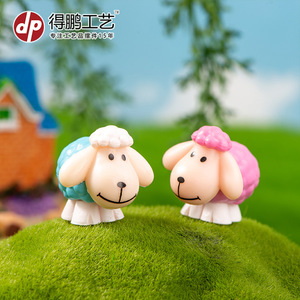 Figuras de ovejas lindas con orejas largas, decoraciones en miniatura para paisajes de musgo, animales de dibujos animados de PVC para set de juguetes DIY - Product Image 4